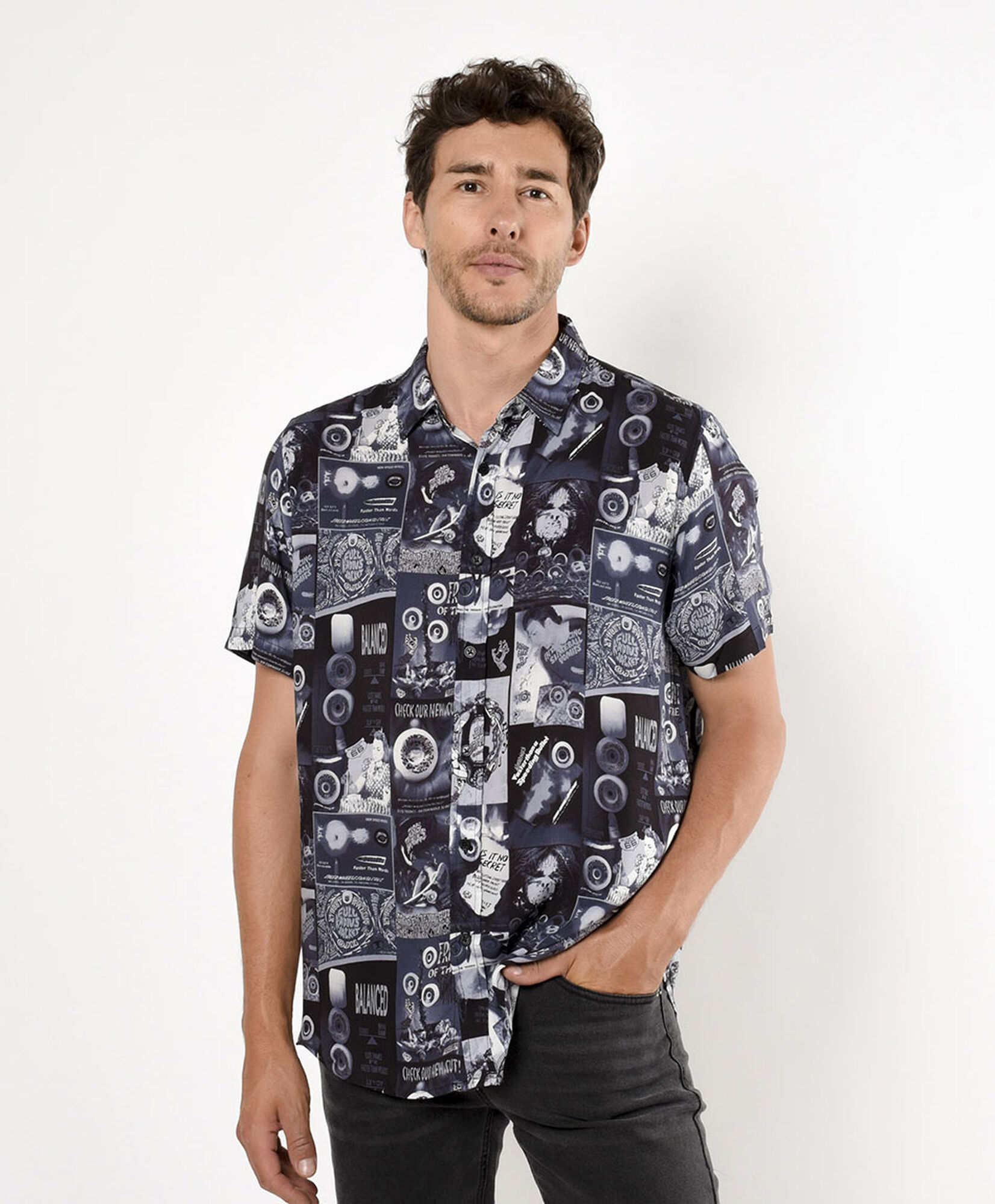 Camisa hombre estampado patch Camisa hombre estampado patch