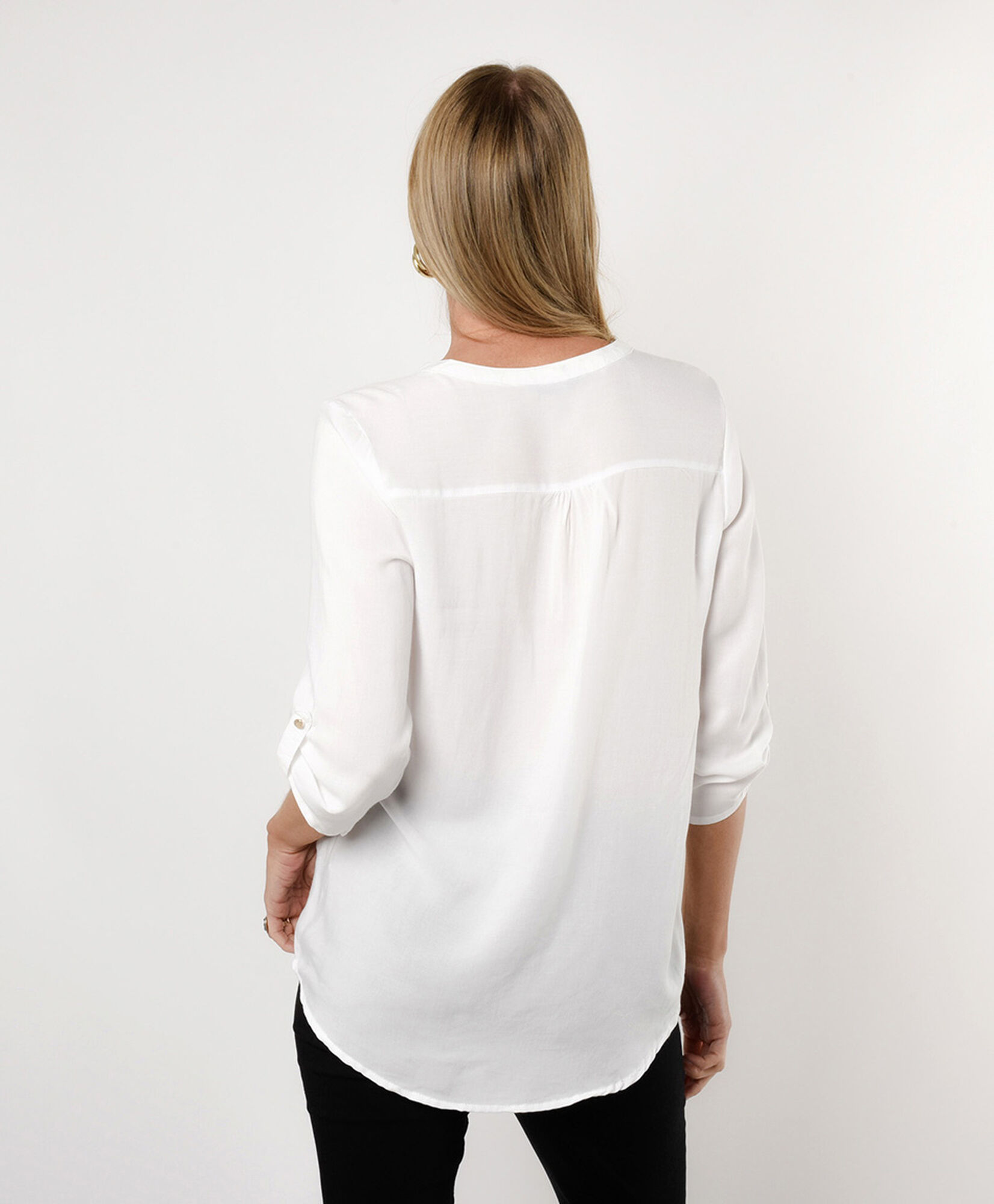 Blusa mujer lisa manga ajustable Blusa mujer lisa manga ajustable