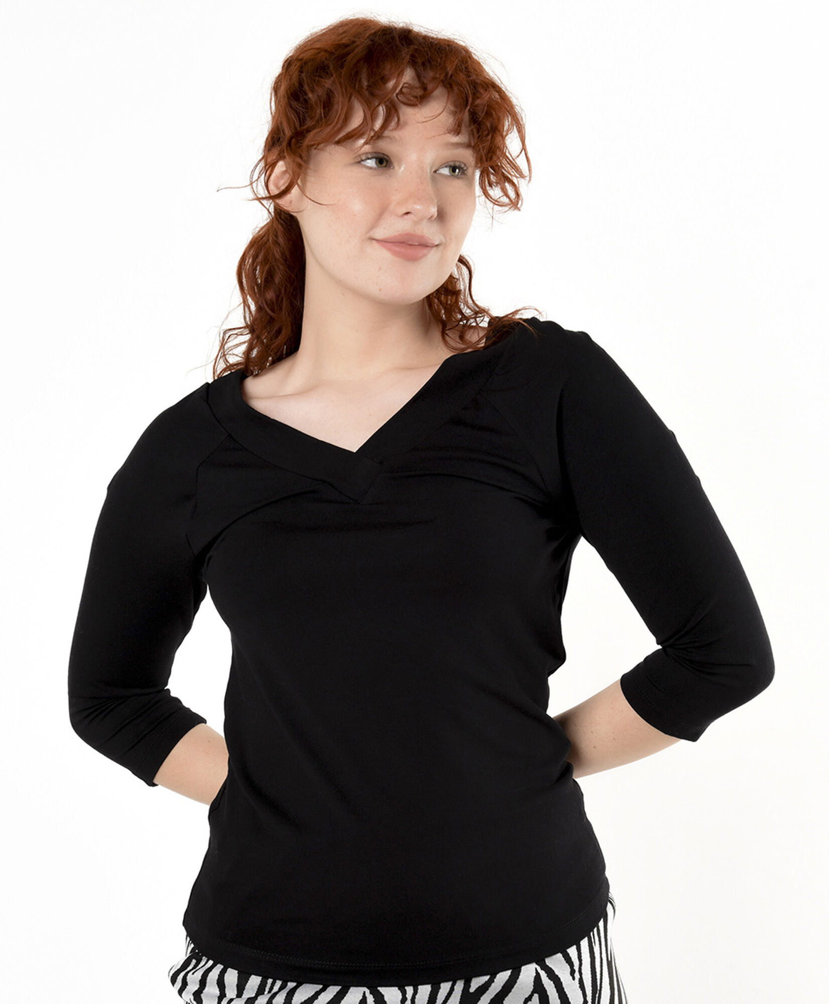 Polera mujer cuello doble Polera mujer cuello doble
