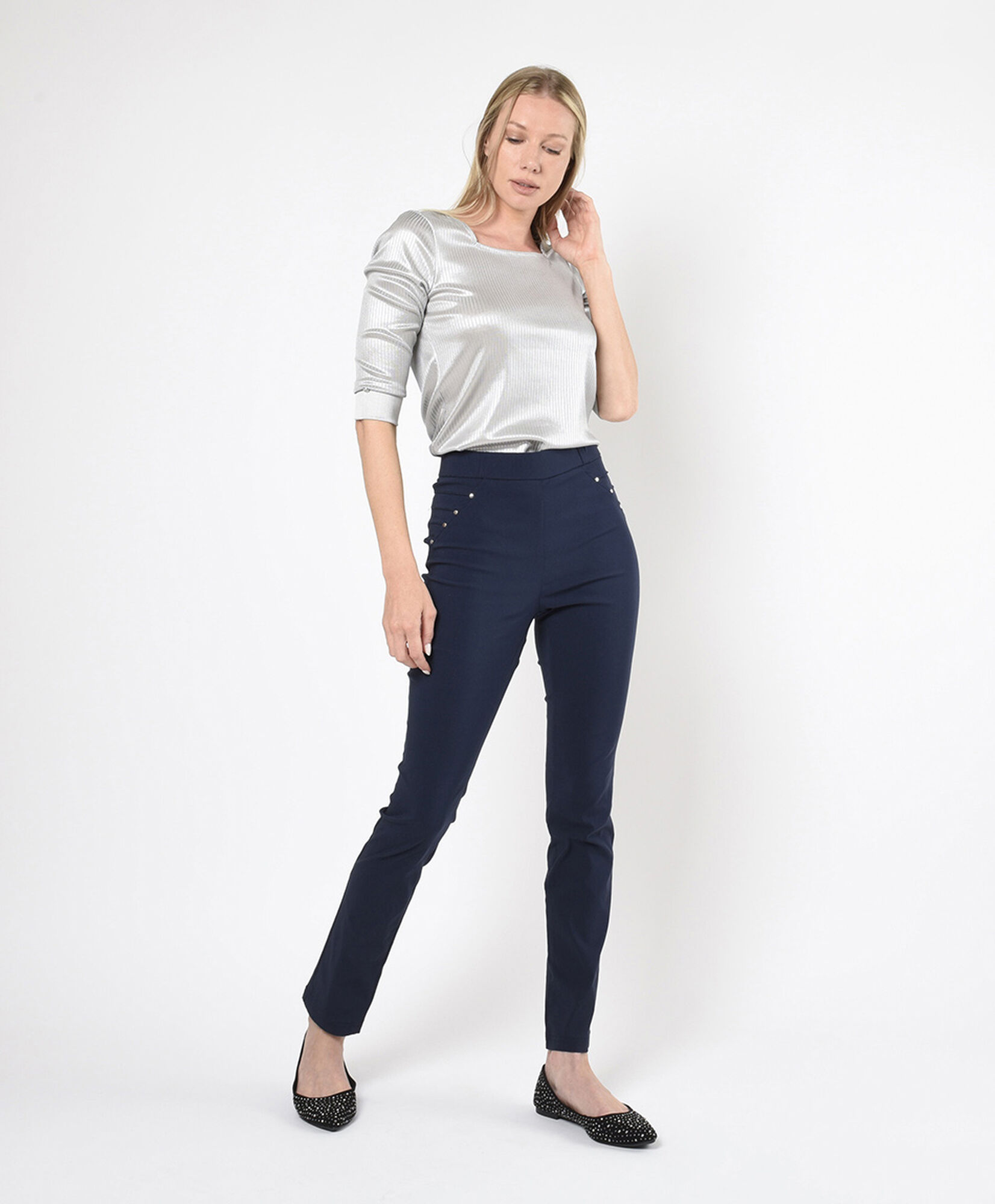 Pantalón mujer tachitas skinny fit Pantalón mujer tachitas skinny fit