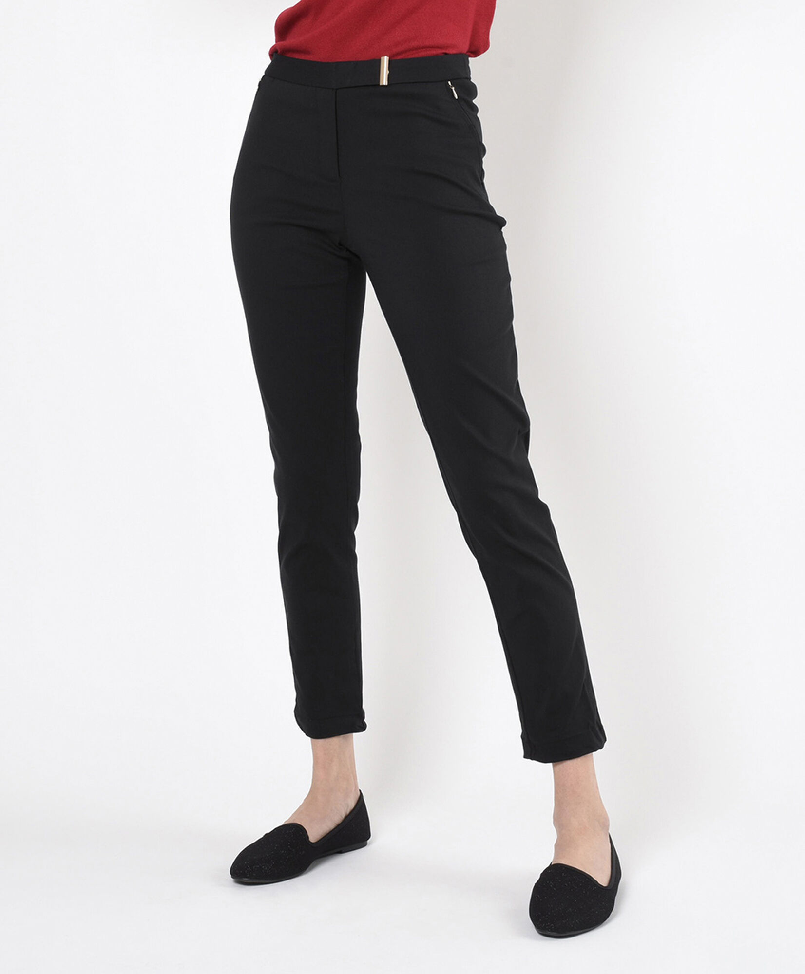 Pantalón mujer cinturón skinny fit Pantalón mujer cinturón skinny fit