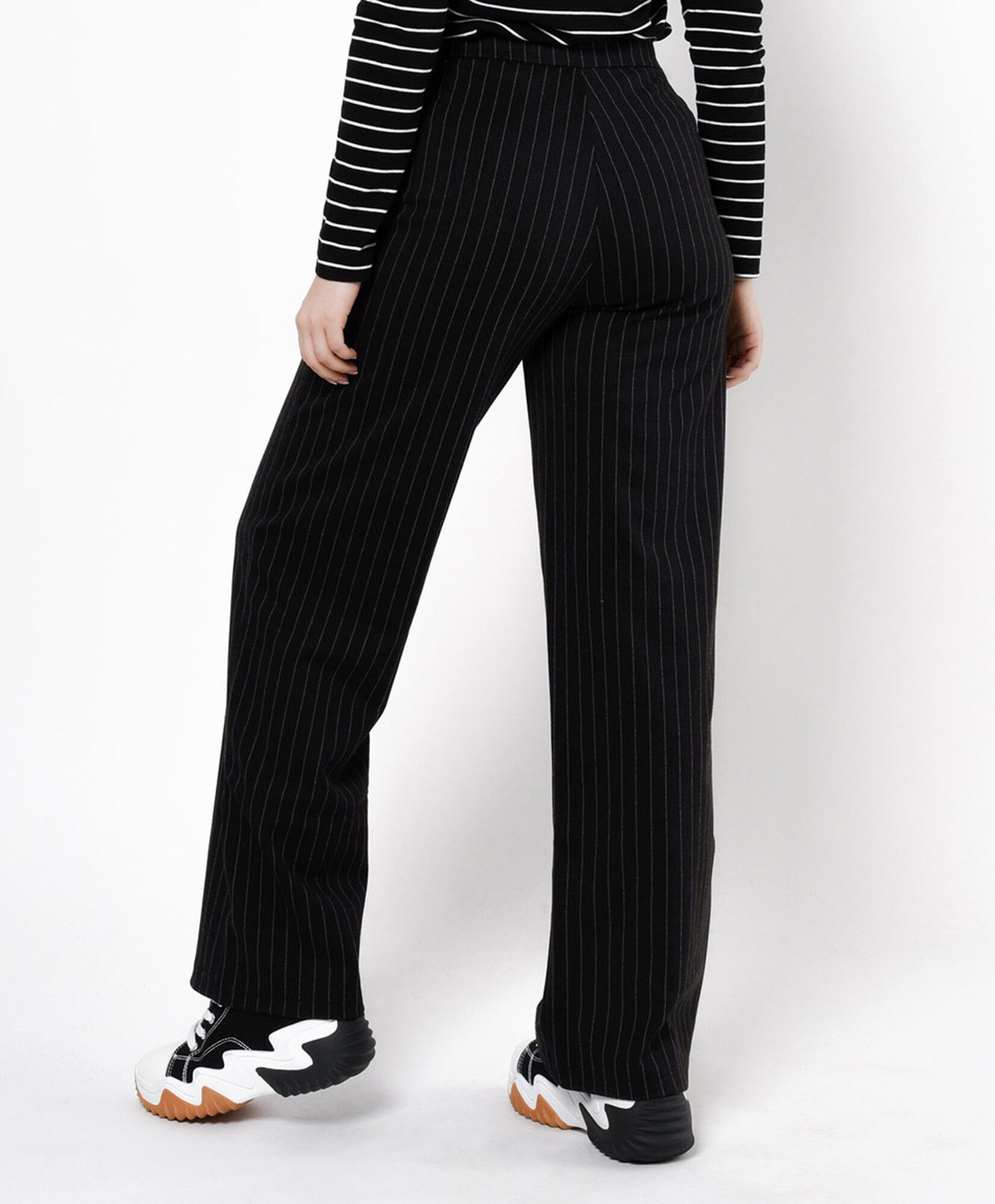 Pantalón mujer líneas verticales wide Pantalón mujer líneas verticales wide