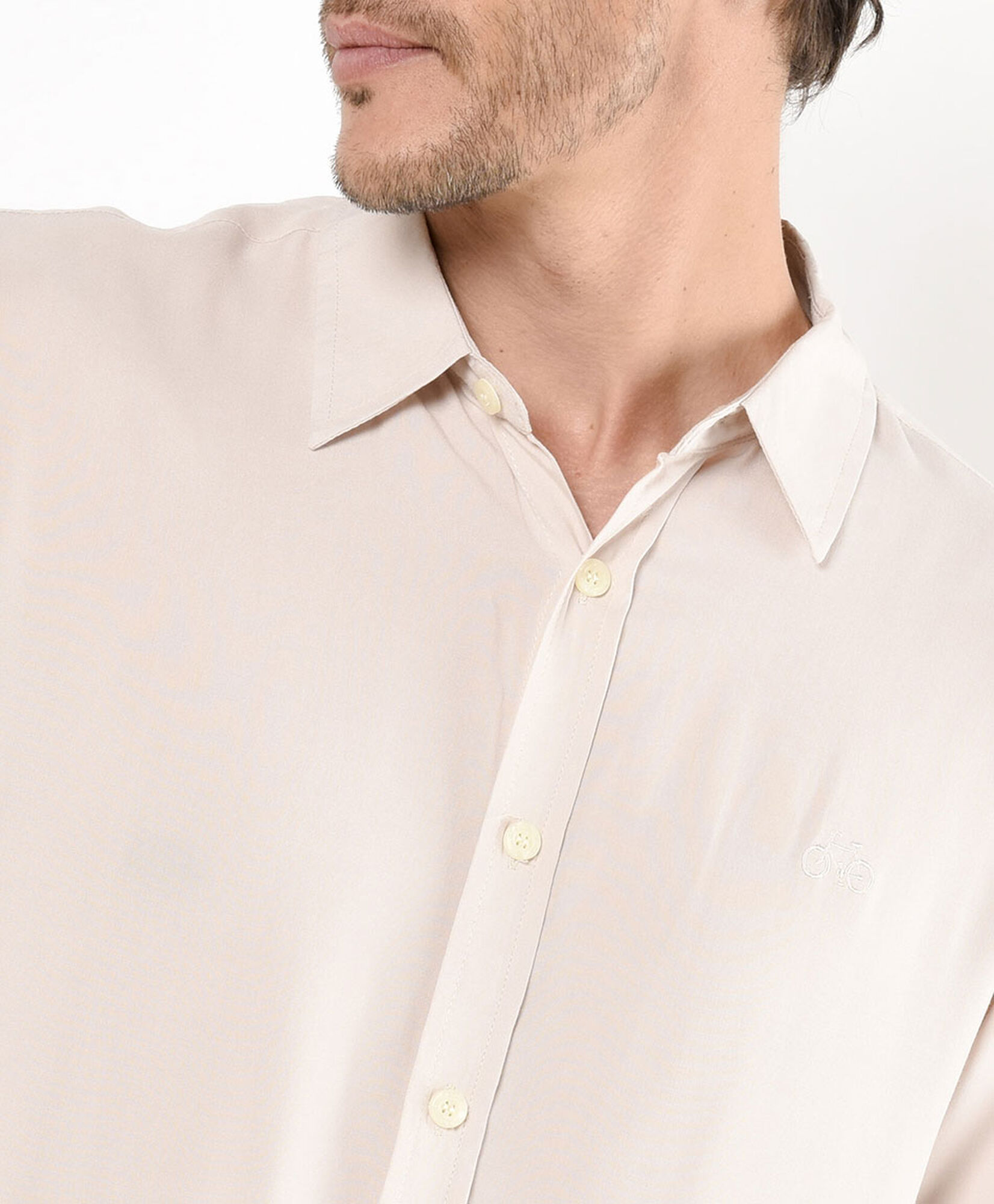 Camisa hombre beige lisa Camisa hombre beige lisa