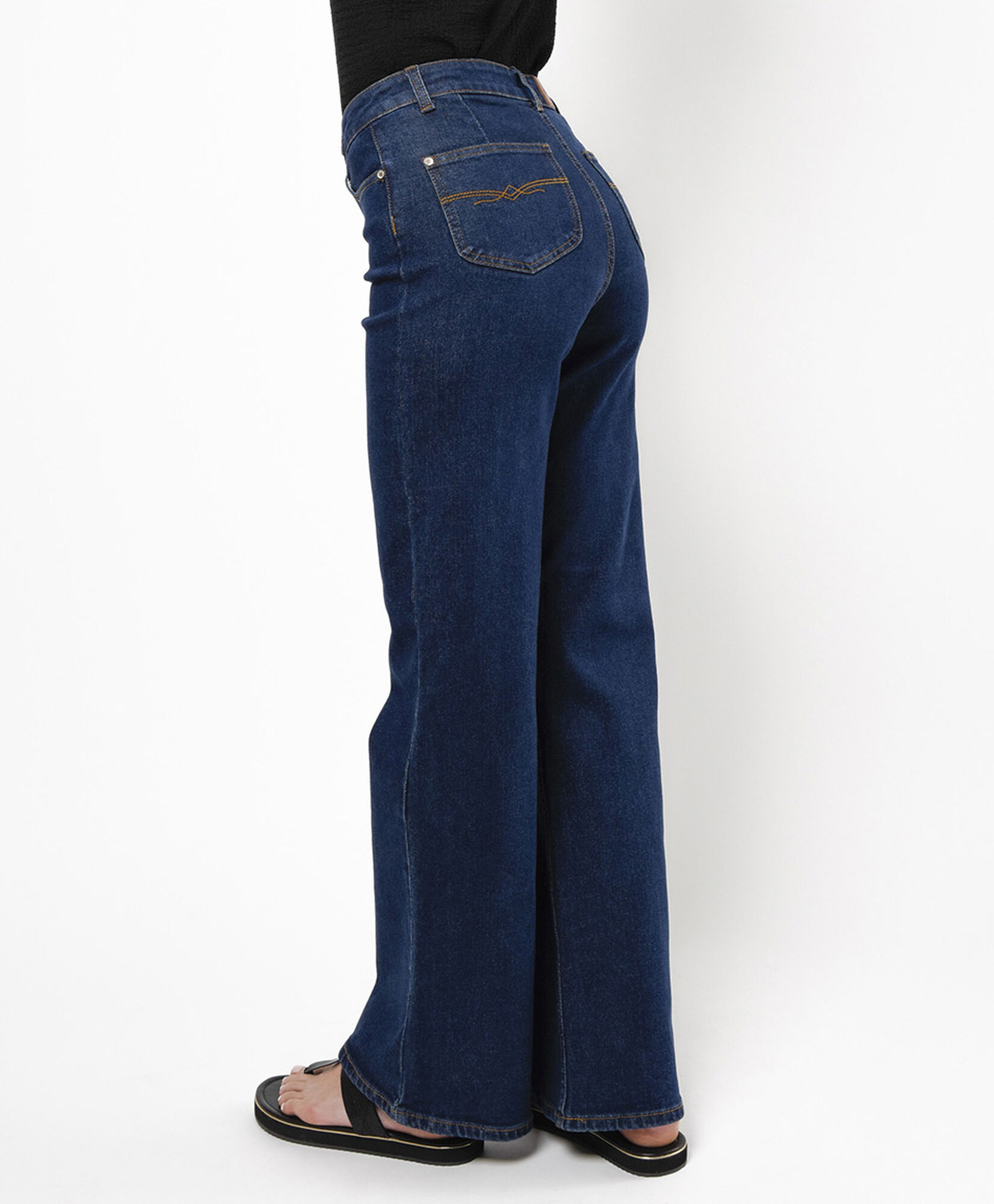 Jeans mujer accesorio pretina wide Jeans mujer accesorio pretina wide