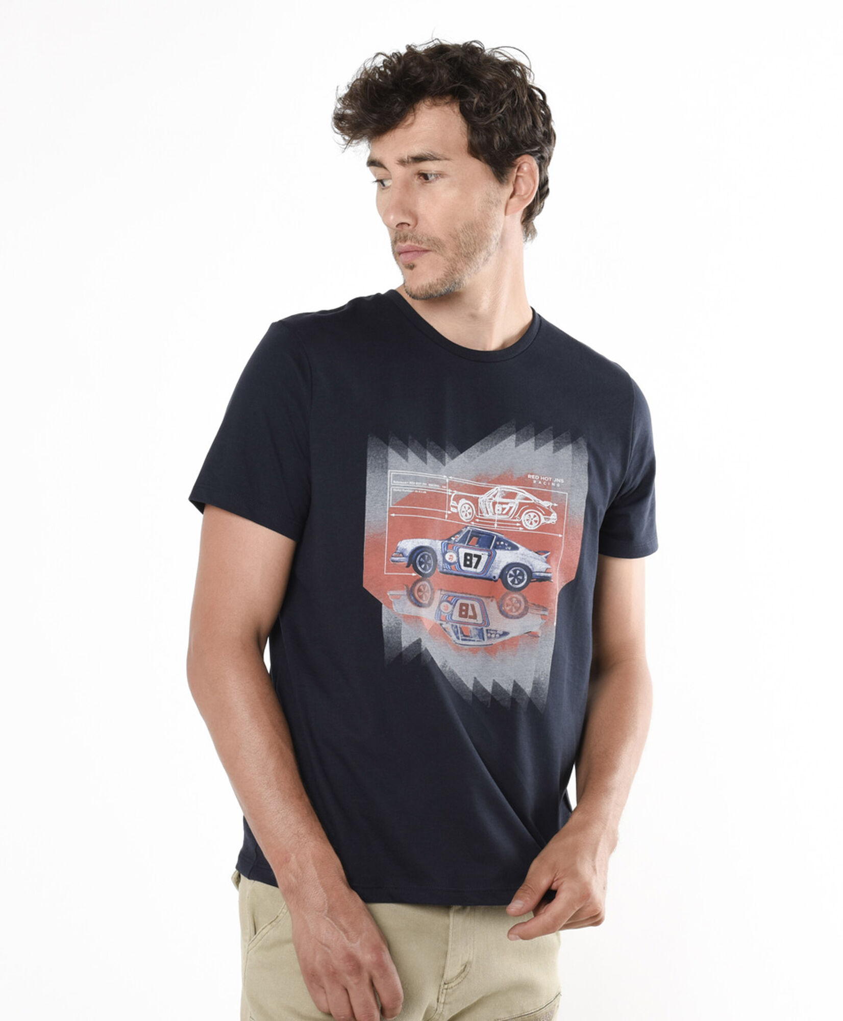 Polera hombre estampado auto Polera hombre estampado auto