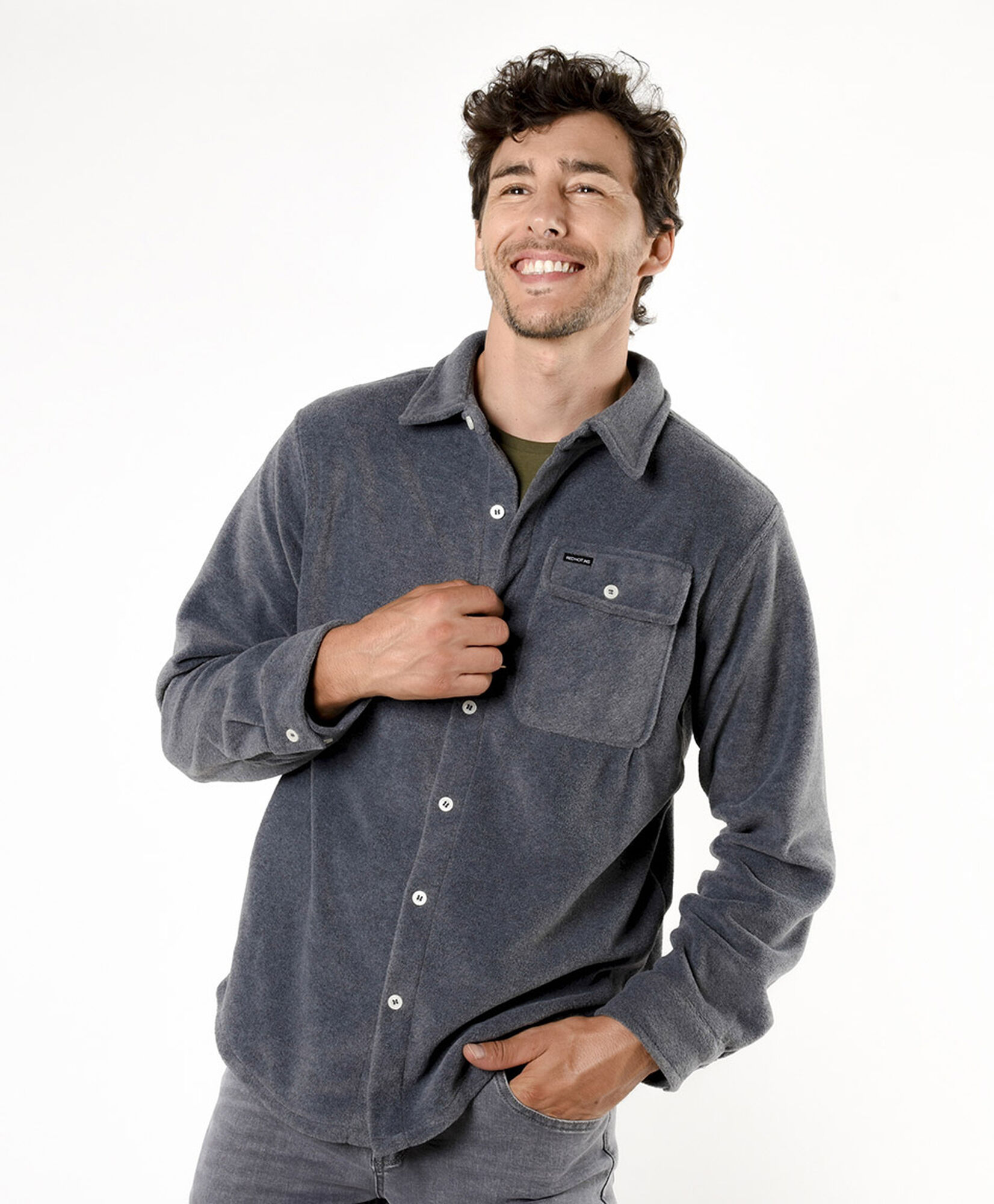 Chaqueta hombre polar leñadora gris Chaqueta hombre polar leñadora gris