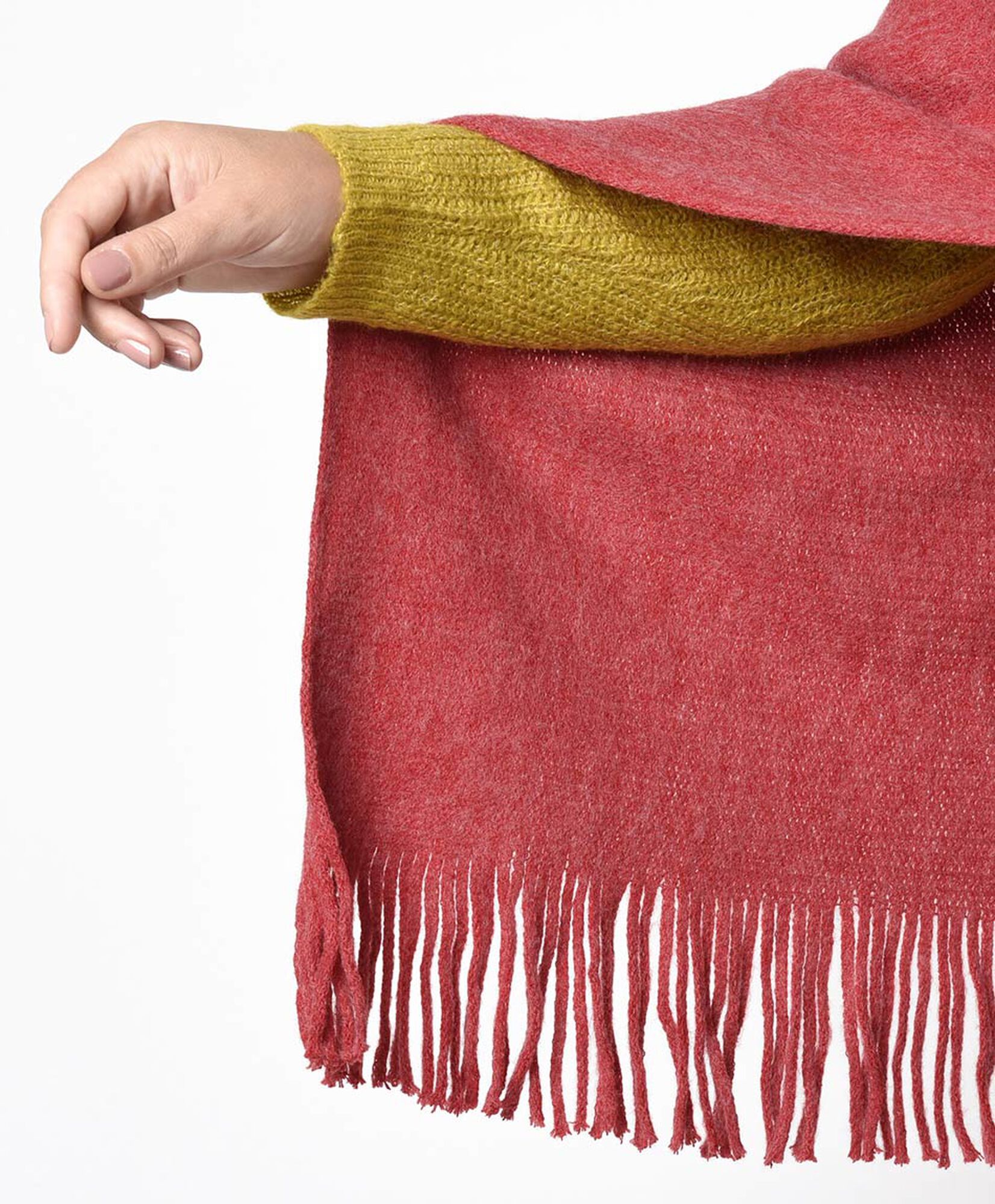 Poncho mujer liso flecos Poncho mujer liso flecos