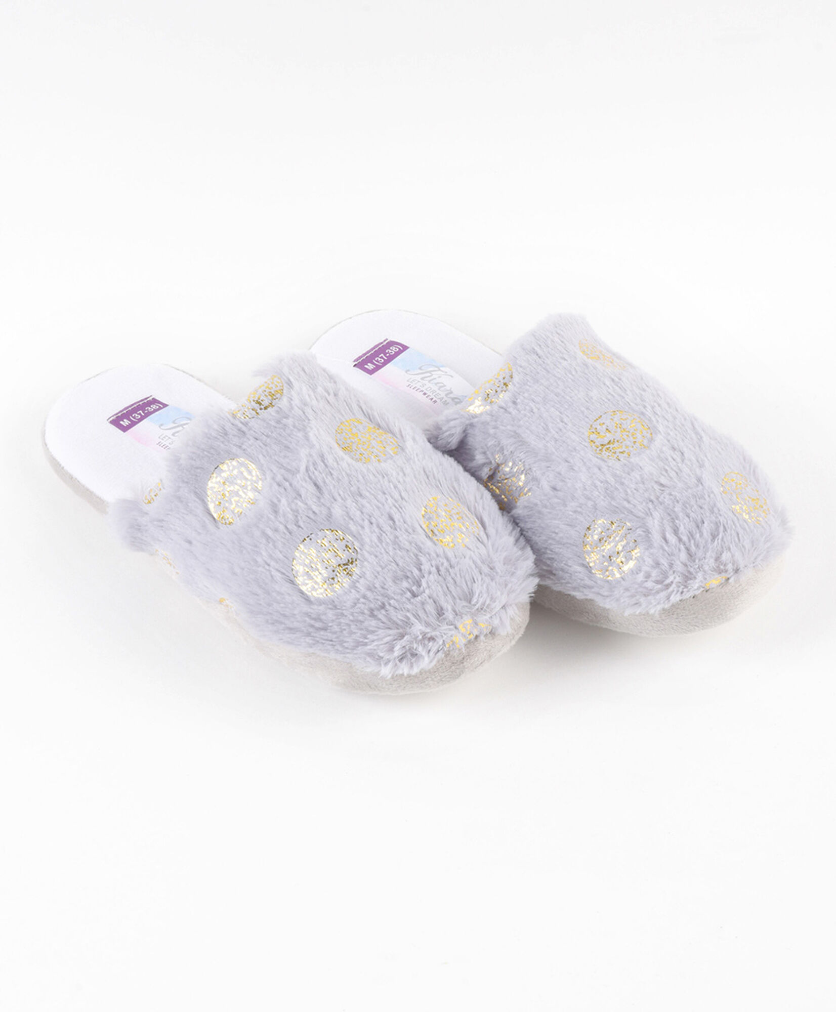 Pantufla mujer círculos dorados Pantufla mujer círculos dorados