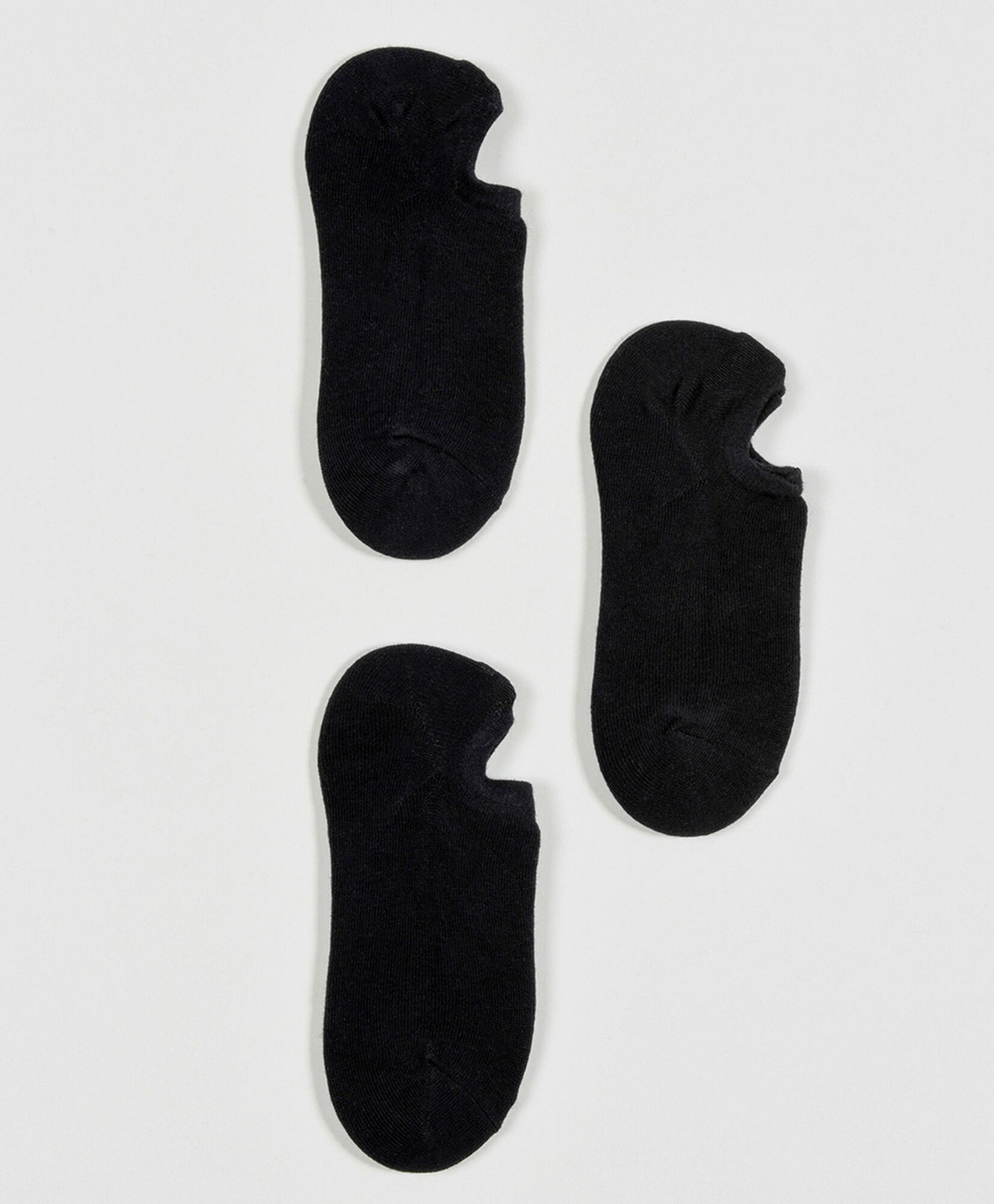 Pack 3 calcetines mujer invisibles negro Pack 3 calcetines mujer invisibles negro