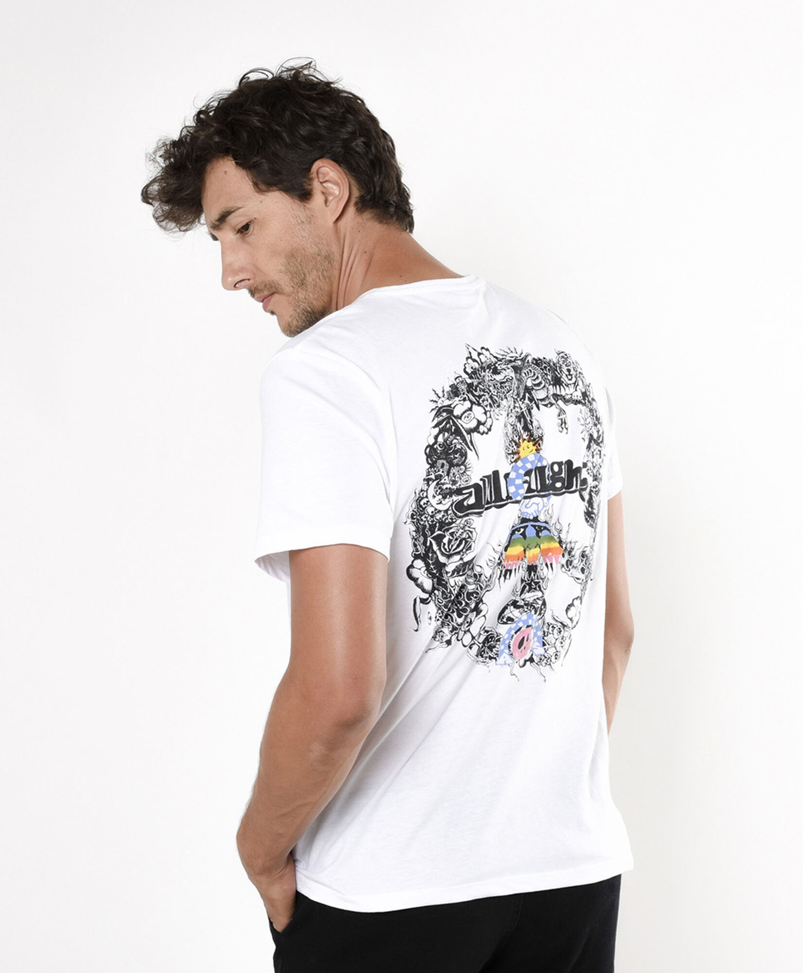 Polera hombre doble estampado paz Polera hombre doble estampado paz