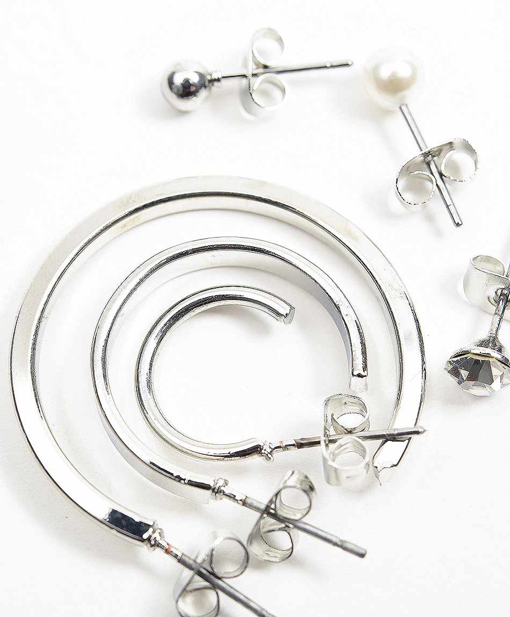 Set 6 aros mujer plateados Set 6 aros mujer plateados
