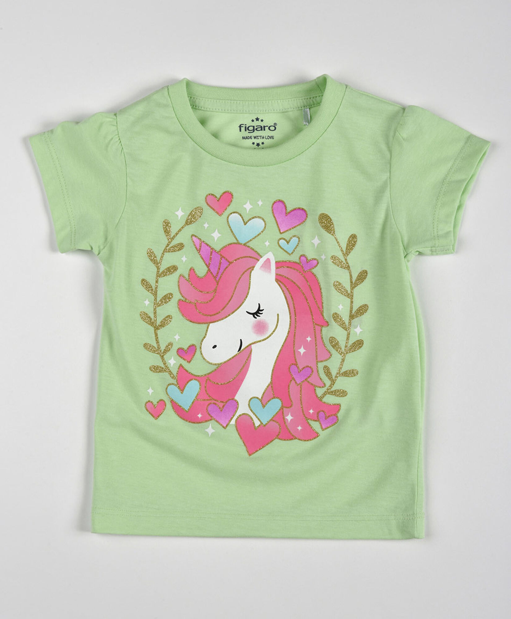 Polera bebé unicornio con corazones Polera bebé unicornio con corazones