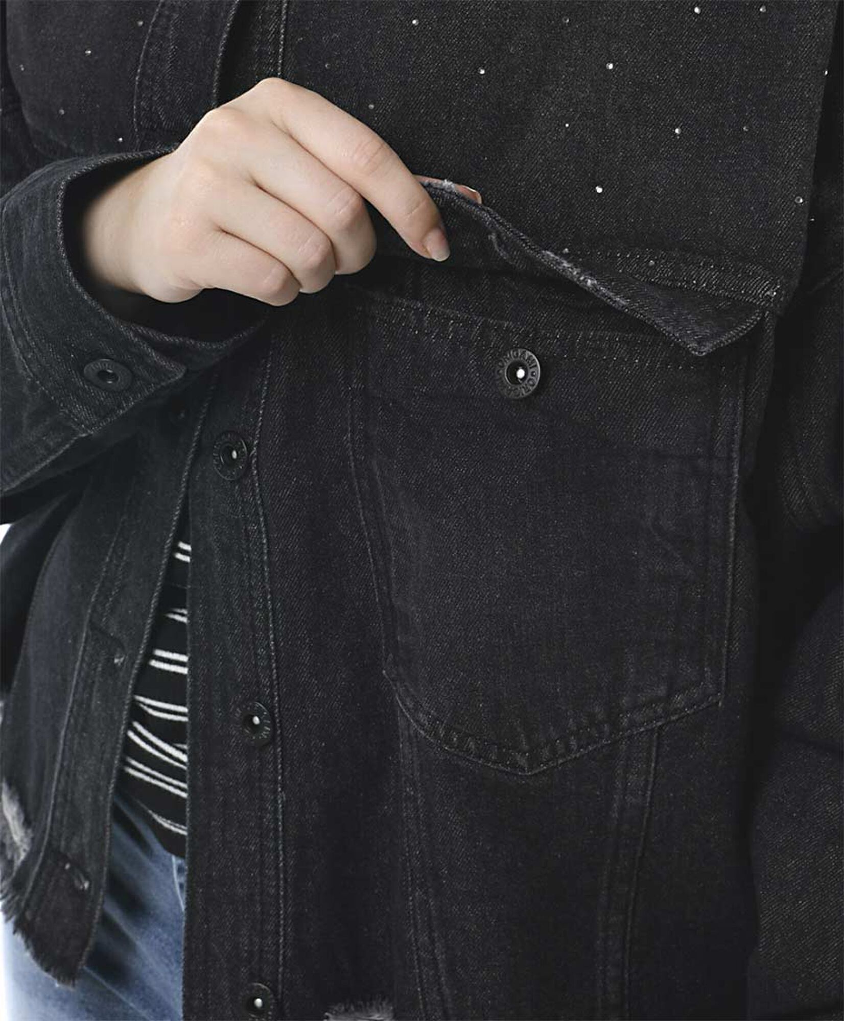 Chaqueta mujer denim negra Chaqueta mujer denim negra