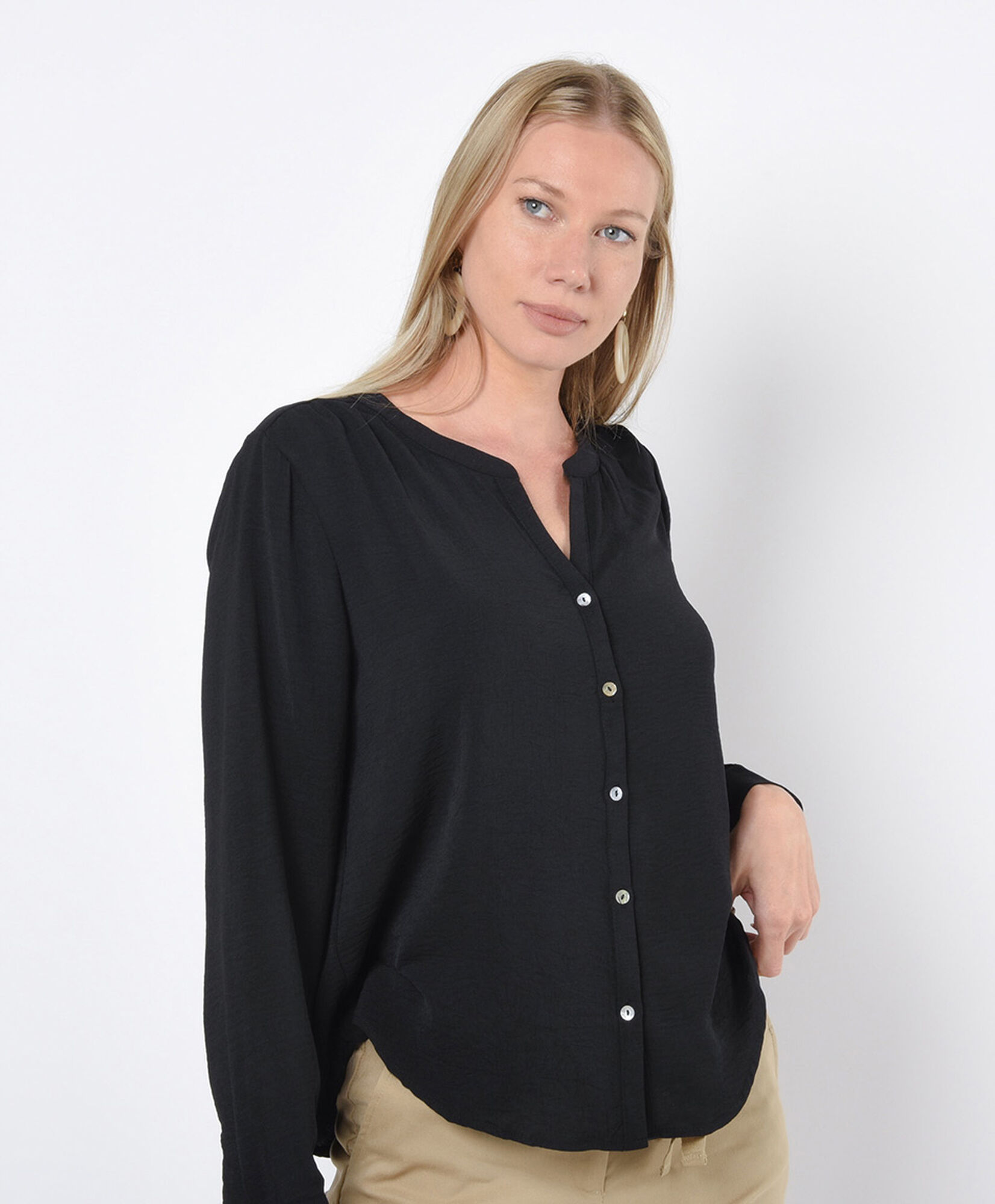 Blusa mujer botones lisa Blusa mujer botones lisa