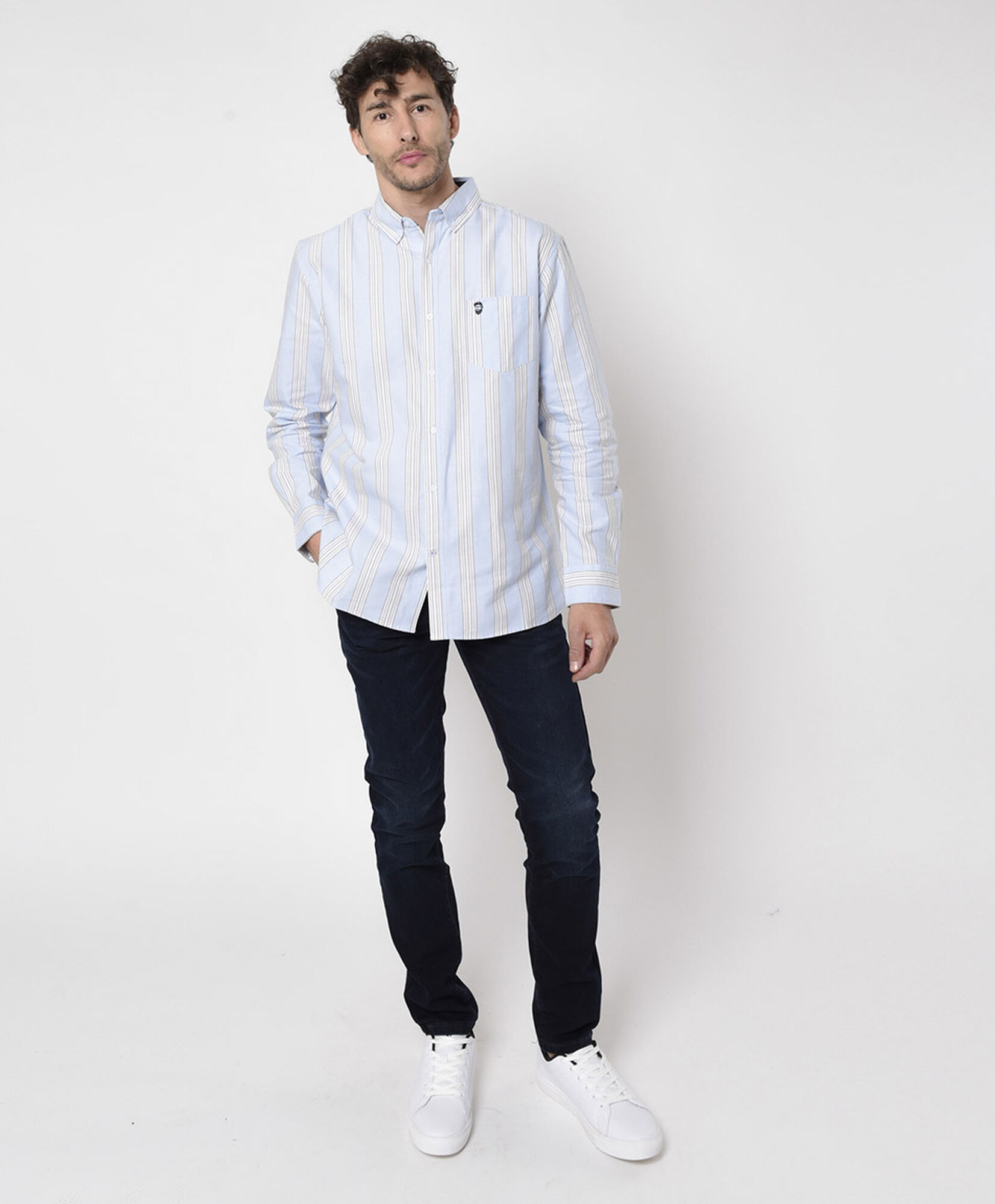 Camisa hombre líneas manga larga Camisa hombre líneas manga larga