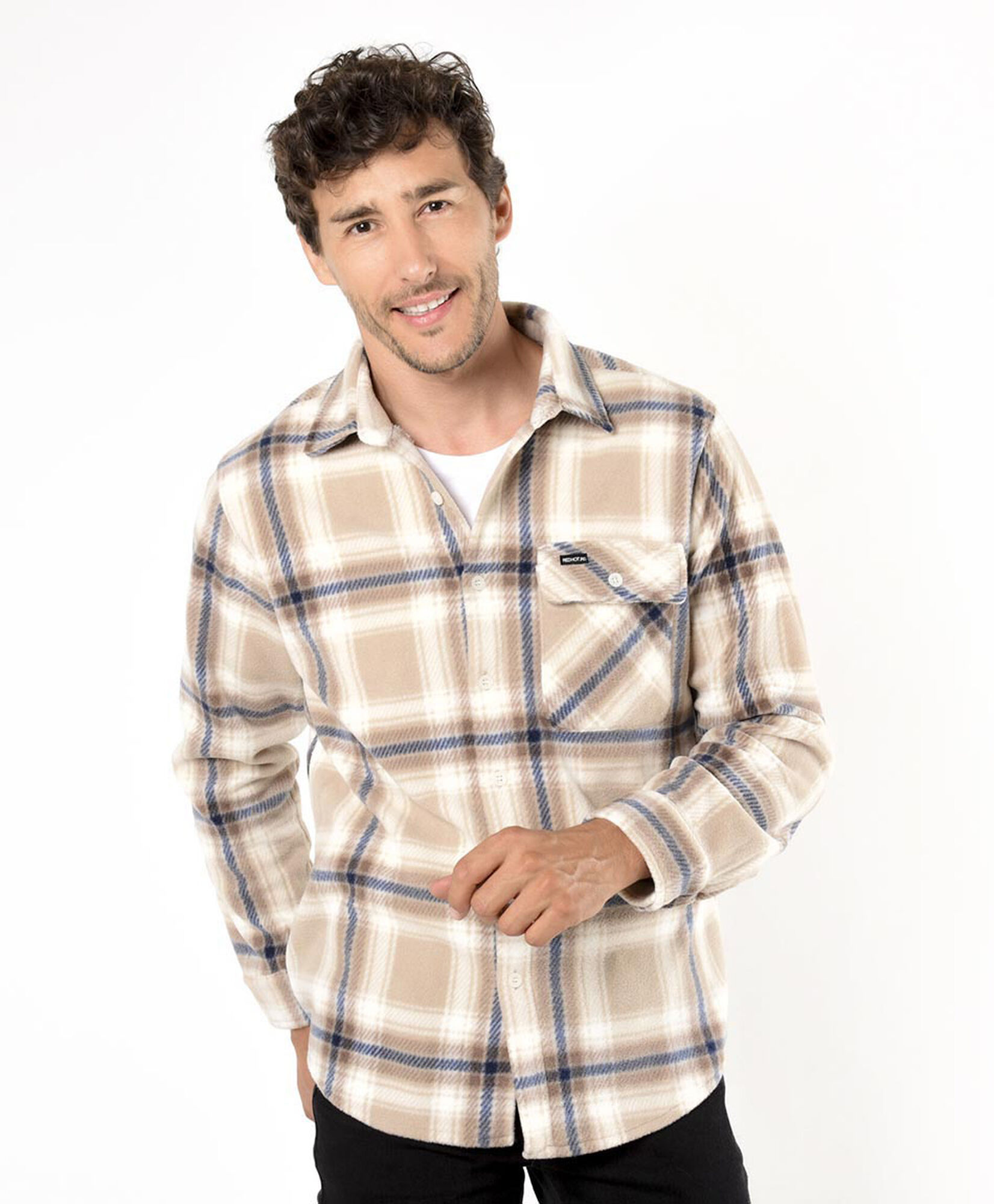 Chaqueta hombre polar leñadora beige Chaqueta hombre polar leñadora beige