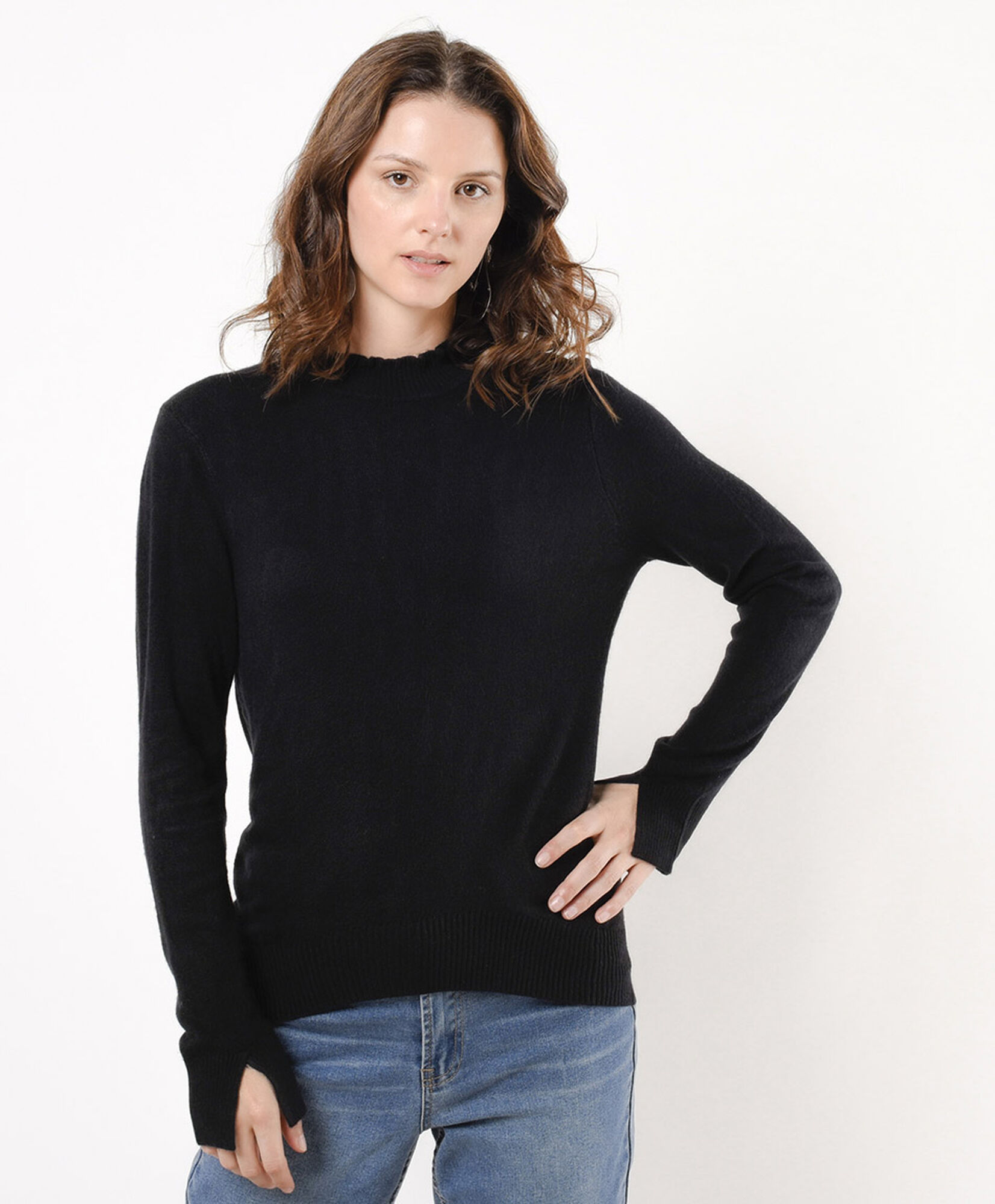 Sweater mujer mangas abiertas negro Sweater mujer mangas abiertas negro